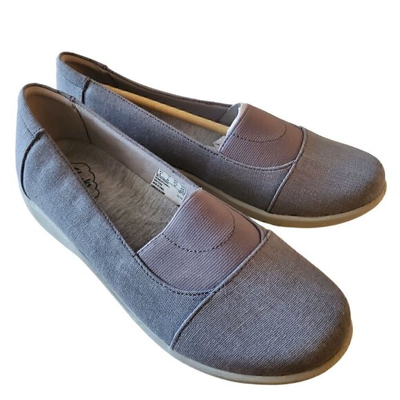 Clarks Sillian Sune Denim Slip On Shoes, Woman's Slip On Shoes NIB - Picture 1 of 4